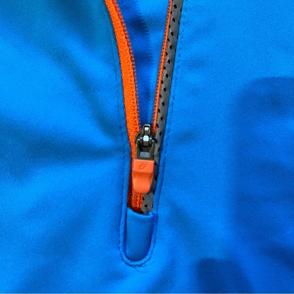 ASICS Thermopolis 1/4 Zip Sweater Mens Size M Pullover Electric Blue Active Wear - Picture 7 of 11